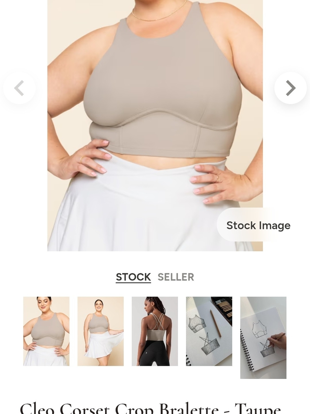 Cleo Corset Crop Bralette - Taupe NWOT